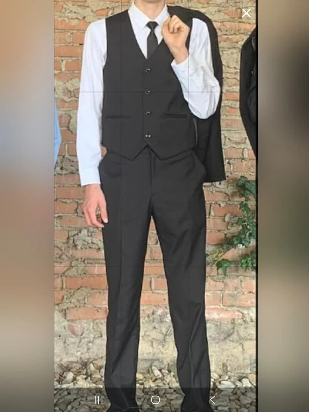 Classic Black Boys Suit Jacket & Pants Set with White Shirt